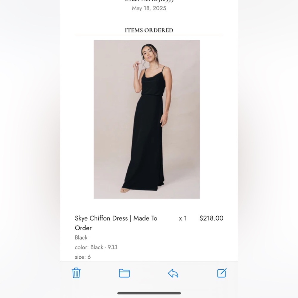 Revelry Black Skye Chiffon Dress